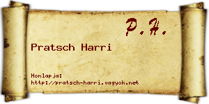 Pratsch Harri névjegykártya